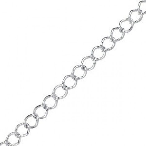 4x6mm Silver Plated Tarnish-Resistant Curb Chain