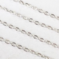 2.0mm High Quality Silver Plated Stainless Steel Cable Chain - Per 2 metres