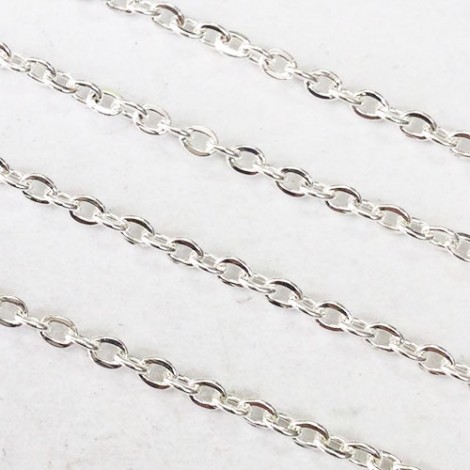 2.0mm High Quality Silver Plated Stainless Steel Cable Chain - Per 2 metres