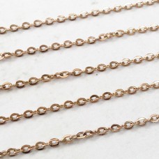 2.0mm 18Kt Rose Gold Plated 316 High Quality Stainless Steel Flat Cable Chain - 10 metre roll