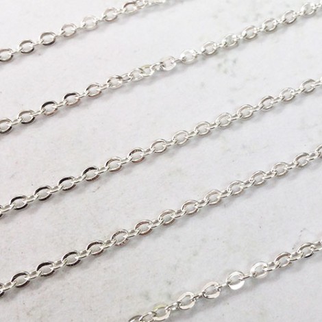 2.0mm High Quality Silver Plated Stainless Steel Cable Chain - 10 metre roll