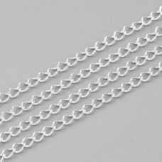 12x14mm Silver Colour Plated Aluminium Large Twisted Curb Chain