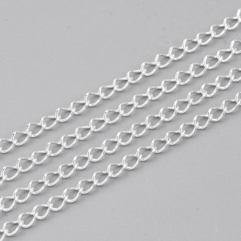 12x14mm Silver Colour Plated Aluminium Large Twisted Curb Chain
