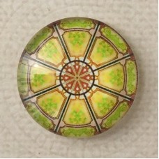 25mm Art Glass Backed Cabochons - Mandala 11 - Each