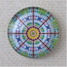 25mm Art Glass Backed Cabochons - Mandala 5 - Each