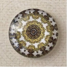 25mm Art Glass Backed Cabochons - World Mandala 3 - Each