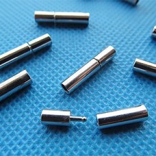 4x17.2mm (3.18mmID) Silver Cylinder Pop Clasps