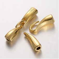 46mm (4.5mm ID) Gold Pl Hook & Eye Clasp/Cord End Caps
