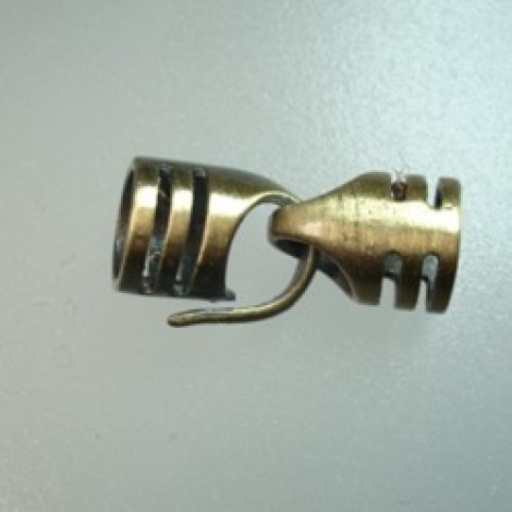 4.5mm ID Ant Brass Hook & Eye Clasp & End Caps - Pack of 2 sets 4.5mm ID Ant Brass Hook & Eye Clasp & End Caps - Pack of 2 sets