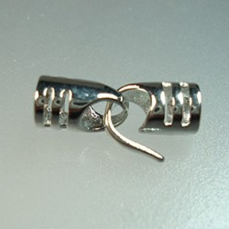 4.5mm ID Plat Silver Col Hook & Eye Clasp & End Caps