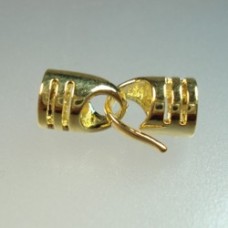18x7mm Gold Plated Hook & Eye Clasp & End Caps - Pack of 2 Sets
