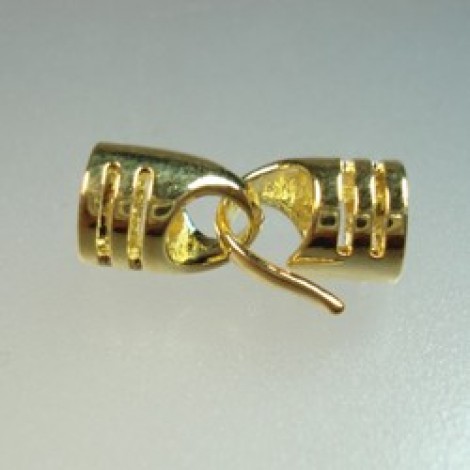 18x7mm Gold Plated Hook & Eye Clasp & End Caps