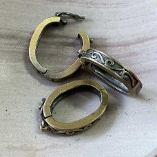 18x27mm Ant Bronze Fancy Hinged Pearl Shortener Clasp - Pack of 2