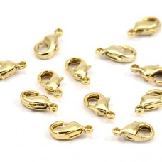 10x5mm Gold Tone Brass Lobster Claw Clasps