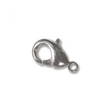 12x6.5mm Bright Silver Plated Brass Lobster Clasps - Pack of 6