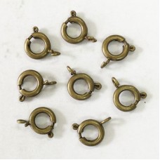 7mm Antique Brass Plated Spring Clasps