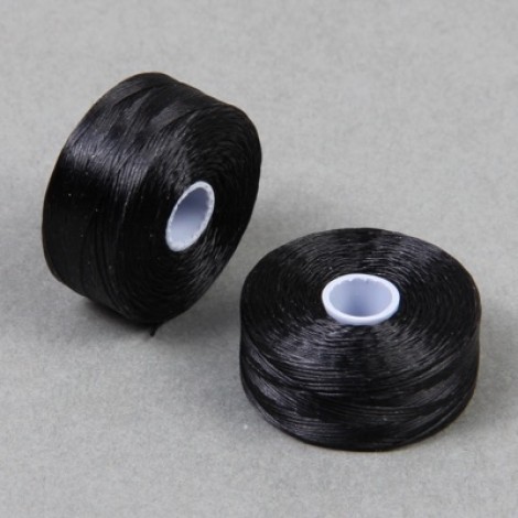 C-Lon Size D Beading Thread Bobbin - Black - 71m