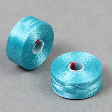 C-Lon Size D Beading Thread Bobbin - Turquoise Blue  - 71m