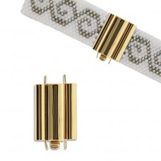 14x18mm Beadsmith Beadslide Smooth Plain Clasp - Gold Plated - each