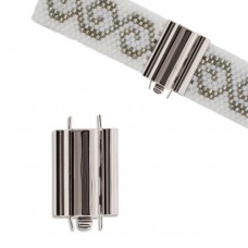 14x18mm Beadsmith Beadslide Smooth Plain Clasp - Silver Plated - each