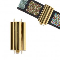 14x24mm Beadsmith Beadslide Smooth Plain Clasp - Gold Plated - each