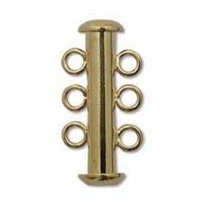 21mm 3-Strand Gold Plated Multi-Strand Slide Clasp