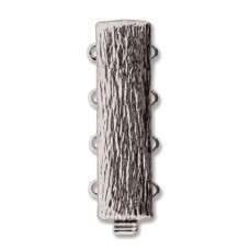 26x7mm Elegant Elements Euro Textured Multi-Strand 4 Hole Clasp - Silver Plated - Each