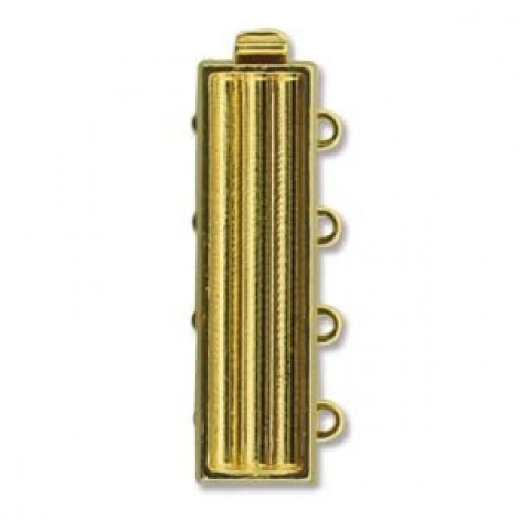 26x7mm Gold Plated 4-Hole European Clasp for Delica