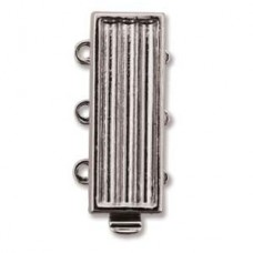 European 3-Strand Rhodium Plated Clasp for Delicas
