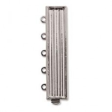 European 5-Strand Rhodium Plated Clasp for Delicas - Each