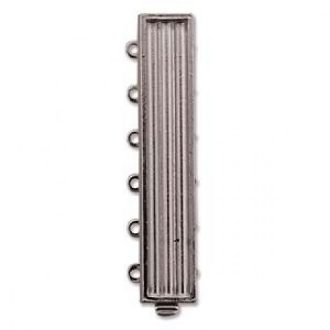 European 6-Strand Rhodium Plated Clasp for Delicas