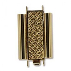 10x18mm Gold Plated Beadslide Cross Hatch Clasp
