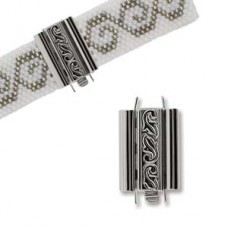 10x18mm Silver Colour German Beadslide Swirl Design Clasp