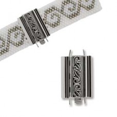 10x18mm Silver Colour German Beadslide Swirl Design Clasp - Each