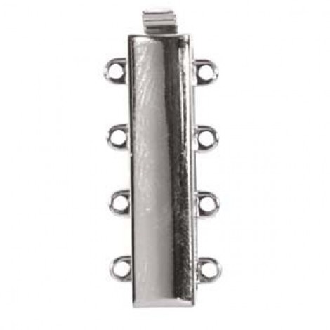 10x25mm 4-strand Silver Plated Rectangular Clasp 10x25mm 4-strand Silver Plated Rectangular Clasp