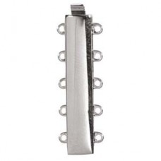 10x30mm 5-strand Silver Plated Rectangular Clasp