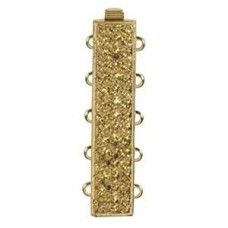 10x30mm 5-strand Fancy Gold Plated Rectangular Clasp - Each
