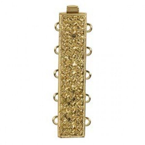 10x30mm 5-strand Fancy Gold Plated Rectangular Clasp - Each