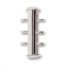 21mm 3-Strand Silver Plated Vertical Loop Slide Clasps
