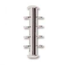 26mm 4-Strand Silver Plated Vertical Loop Slide Clasps