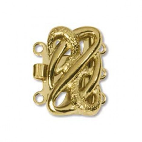 13x17mm 3-Strand Gold Plated Celtic Clasp