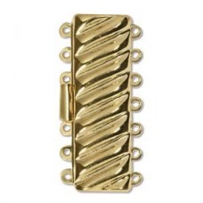 7 Strand 18x40mm European Quality Gold Plated Clasp - Each