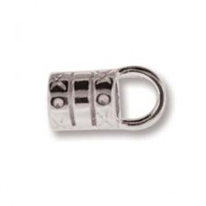 15x7.5mm(5mmID) Silver Plated Cord End Crimp w-Loop - Pack of 2