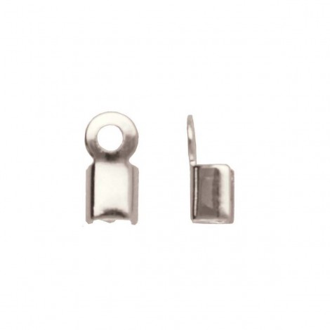 2mm Beadsmith Fold-Over Cord End Crimps w/Loop - Silver Plated - Pack of 12 (6 Pair) 2mm Beadsmith Fold-Over Cord End Crimps w/Loop - Silver Plated - Pack of 12 (6 Pair)