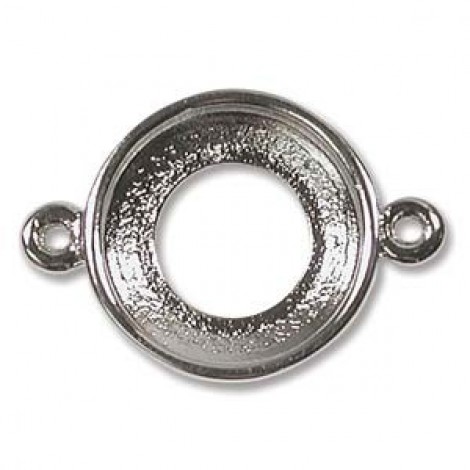 14mm 2-Loop Swarovski Cosmic Ring 4139 Connector Bezel - Silver
