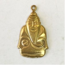 12-15mm Confucius Raw Brass Charm - Pack of 4