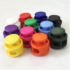 17x15mm Plastic Cord Lock Toggle Clips  - Pack of 10 Mixed Colour