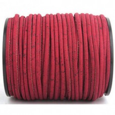 5mm Vegan Wine Red Portuguese Cork Cord - Per metre