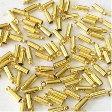 Beadalon Nickel-Free Base Metal End Caps for 1.7mm Cord - Gold Plated