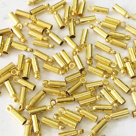 Beadalon Nickel-Free Base Metal End Caps for 1.7mm Cord - Gold Plated